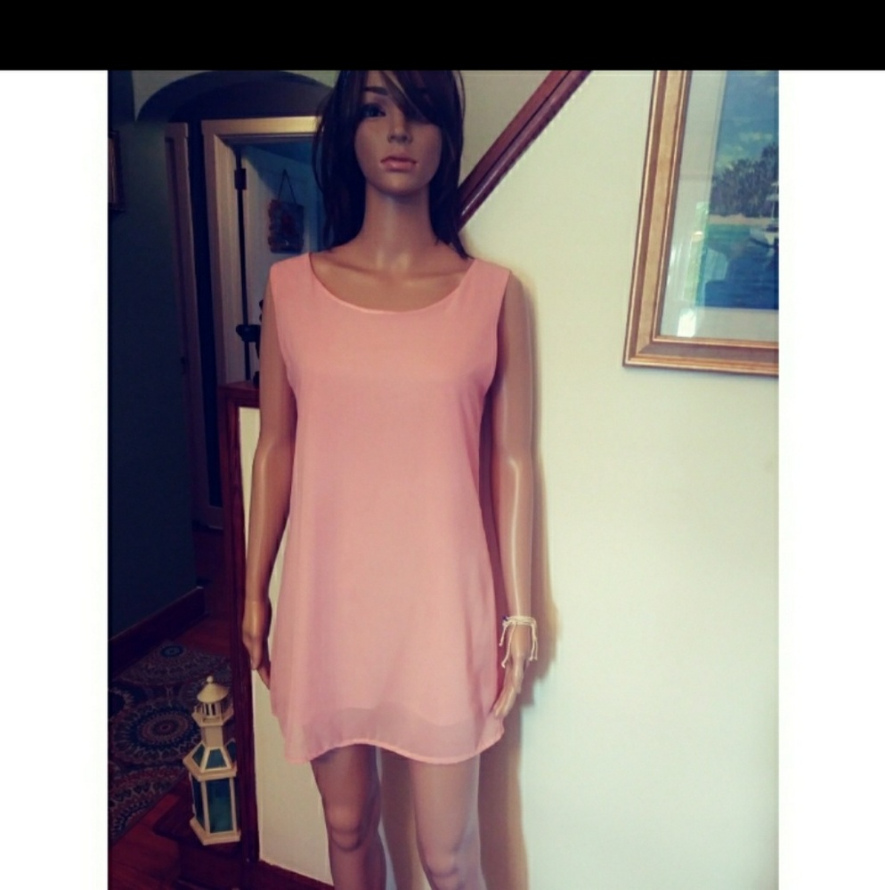 Open back dress pea h Sz-M